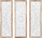 SwallowLiving 3D Layered Mandala Wood Wall Art Set of 3 – 23.6" Large Sacred by SwallowLiving