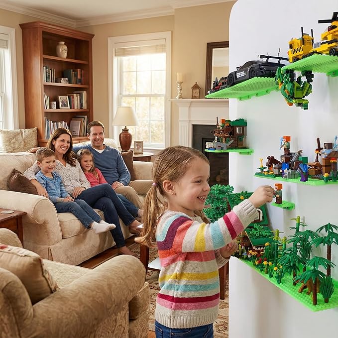 6 Wall Display Shelf for Lego Bricks, 4x5 inch Dual-Sided Floating Shelves - Image 2