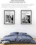 iHery Premium Natural Black OAK Wood 12x16in Audrey Hepburn Trendy Framed Wall - Image 7
