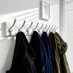 SKOLOO Creations White Solid Wood Wall Mounted Coat Rack, 10 Hooks, 38-1/8" Long - Image 7