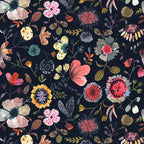 Wallpaper Peel and Stick Floral Wall Paper Removable Waterproof Blue/Red/Yellow by Vintique