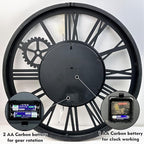 The B-Style Large Real Moving Gears Wall Clock 30 Inch Rustic Retro Industrial - Image 5