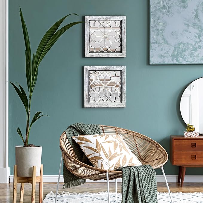 Set of 4 Boho Wall Mirrors - Image 3