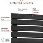 6ft H x 3.1ft W No Dig Enclo Aspen Charcoal Wood Privacy Screen, Decorative - Image 3