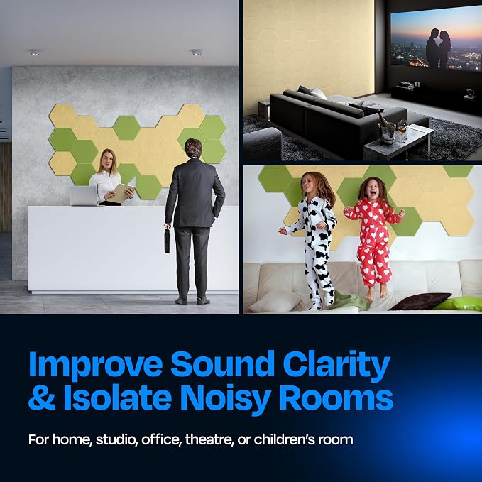 Acoustic Panels 12-Pack Soundproof Wall Panels 14"X12.1"X0.4" Sound Panels High - Image 4