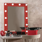 CRE8TIVE Red Glitter Wallpaper Border Peel and Stick Wall Border Fabric Shiny - Image 2