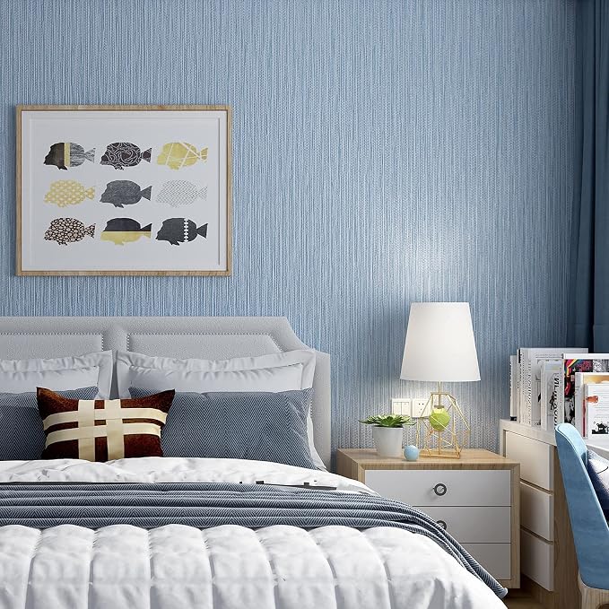 Haimin Grasscloth Wallpaper Textured 24in X 393in Fabric Contact Paper Grey - Image 5