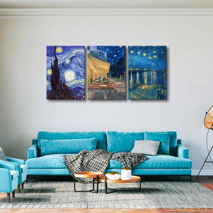 Wieco Art Large 3 Panels Canvas Prints of Vincent Van Gogh Paintings - Image 5