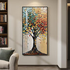 Large Framed Vertical Tree of Life Wall Art - Image 3