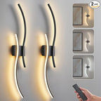 Battery Operated Wall Sconces Set of 2, Dimmable Modern LED Rechargeable Wall by Unknown