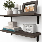 RICHER HOUSE Floating Shelves for Décor, Rustic Wood Wall Shelves for Bedroom by RicherHouse