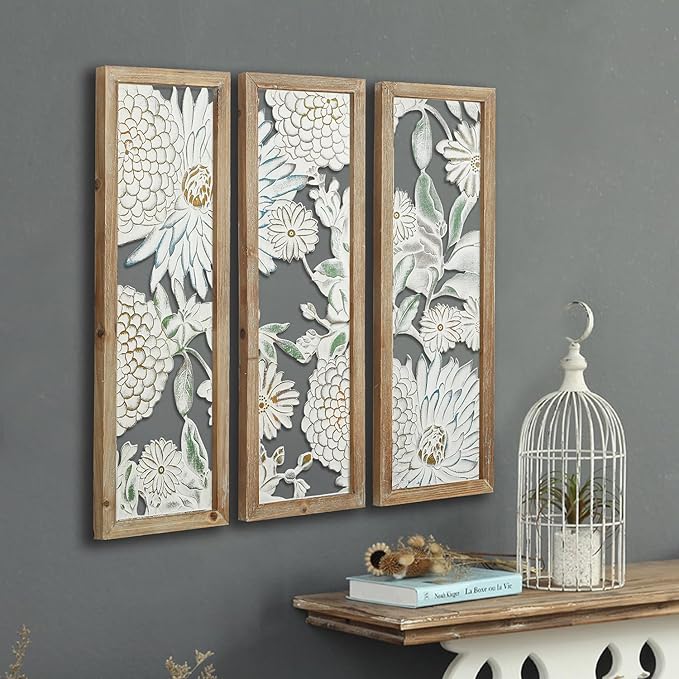 XIAOAIKA Boho Carved Wall Art Decor, 35.5 Inch Hand-Carved Panels, Antique by XIAOAIKA