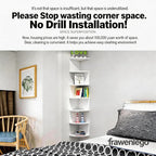 No-Drill Corner Shelf Wall Mount, 7-Tier Floating Corner Bookshelf - Image 3