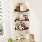 Corner Shelves 3-Pack for Bathroom & Kitchen, Space-Saving Floating Corner Wall - Image 2