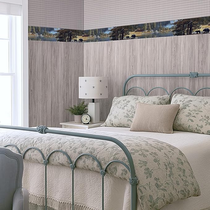Forest Lake Wallpaper Border 196x4 Inch Peel and Stick Wall Border Self - Image 7