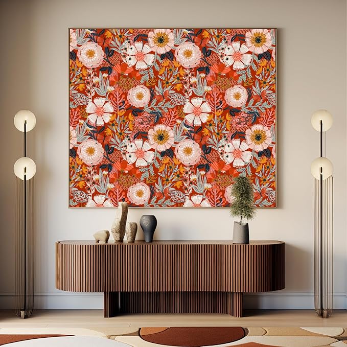 HAOKHOME Boho Peel and Stick Wallpaper Floral Wall Paper Removable - Image 6