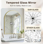 Vanity Bathroom Mirror for Wall, Arched Metal Frame for Bedroom, Living Room - Image 5