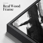 Large Framed Black and White Abstract Canvas Wall Art - Image 5
