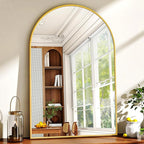 XRAMFY 24"x36" Gold Arched Bathroom Mirror - Image 3