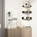 Alsonerbay Black Corner Shelf Wall Mount, Rustic Wood Shelves - Image 2