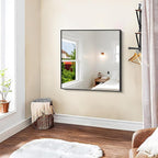 KOCUUY Bathroom Mirror, 30x30 Square Black Mirror - Image 4