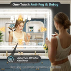 50x36 LED Bathroom Mirror with Lights, Backlit and Front Lit Anti-Fog Lighted - Image 5