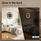 24'' Silent Wall Clock with Adjustable Night Light, Glow in The Dark Decorative - Image 3