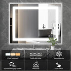 Sweetcrispy 28"x36" Smart Anti-Fog LED Bathroom Mirror - Image 4