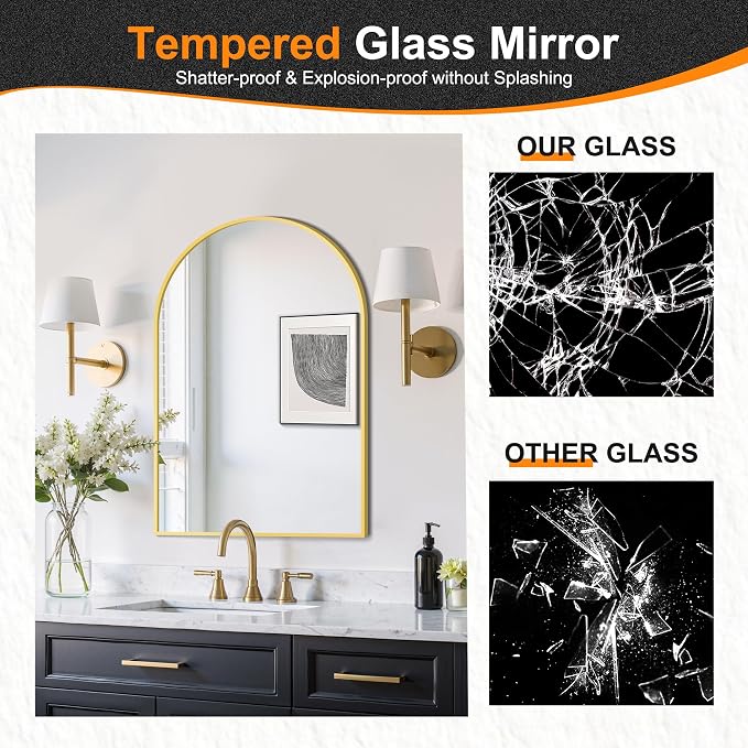 Delma Arched Bathroom Mirror, Living Room and Entryway - Image 4