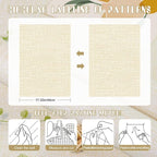 Amiya Grasscloth Cream Wallpaper 17.3"x120" Peel and Stick Beige Faux Fabric - Image 4