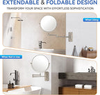 Auxmir 1X/30X Wall Mounted Makeup Mirror, Double-Sided Magnifying Mirror - Image 8