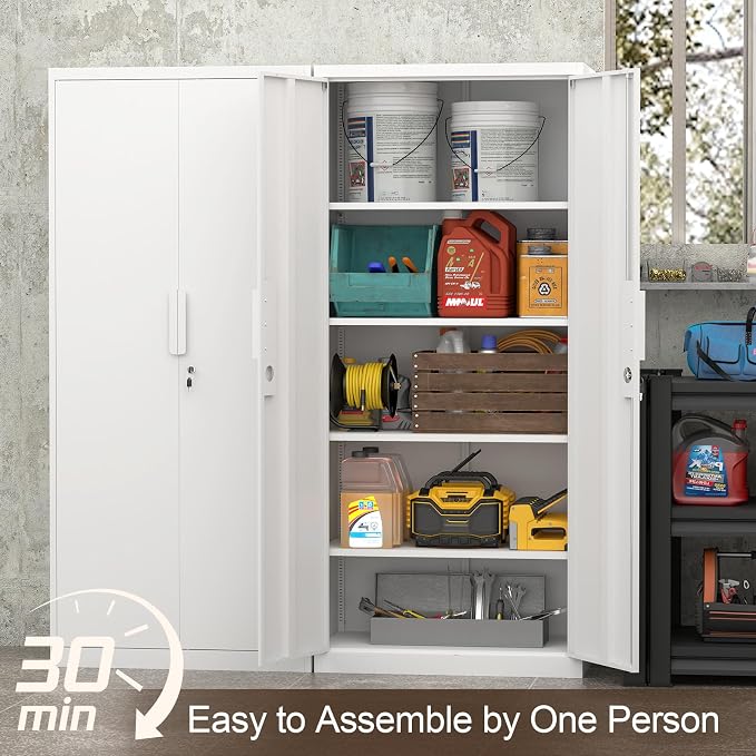 GREATMEET Metal Garage Storage Cabinets, Utility Cabinet - Image 4