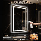 Delma LED Bathroom Mirror with Lights, 36x24 Vanity Mirror - Image 8