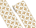 FLFK Wallpaper Border Gold and White Patterns Peel and Stick Wall Border Self by FLFK
