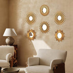 Namalu 6 Pcs Sunburst Mirror for Wall Decor, Small Circle Sun Decorative Mirror - Image 6