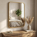 2-Pack 24x36 Inch Matte Gold Bathroom Vanity Mirrors | Flush Mount Deep Set - Image 8