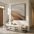 Extra Large Framed Neutral Abstract Wall Art - Image 4