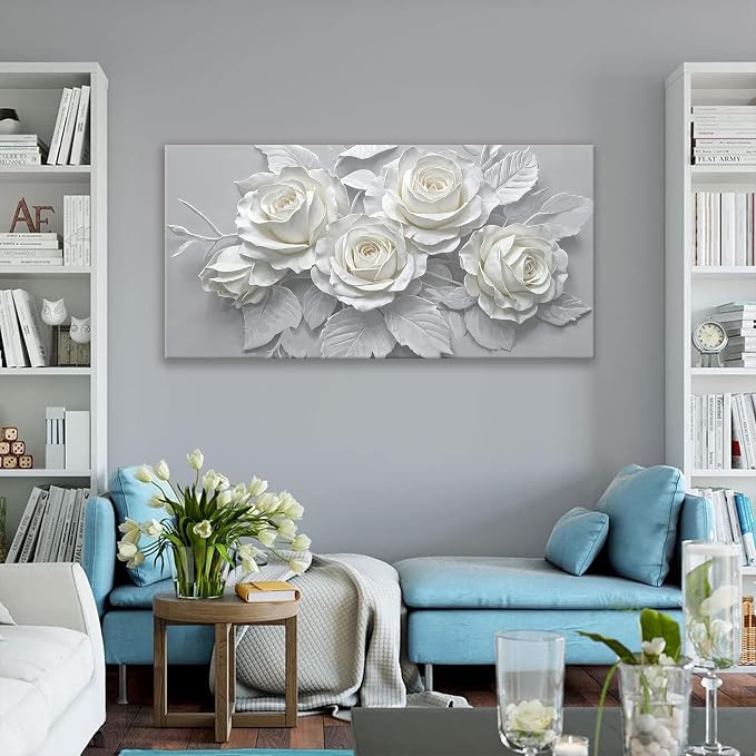 Suconvng Floral Wall Art Living Room Minimalist Painting Aesthetic Wall Decor - Image 3