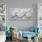 Suconvng Floral Wall Art Living Room Minimalist Painting Aesthetic Wall Decor - Image 3