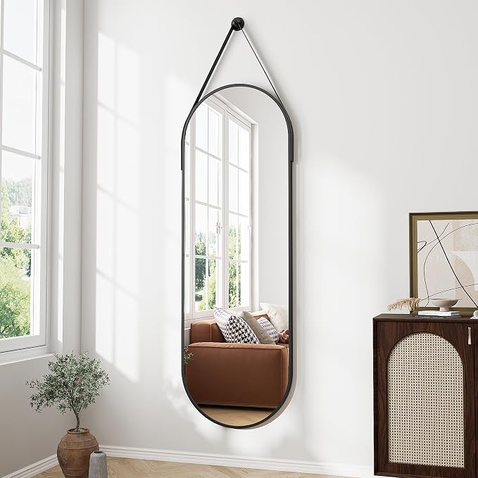 Full Length Mirror, Oval Wall Mounted Mirror by ZMYCZ