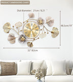 Clocks for Living Room, Large Wall Clock, 3D Silent Wall Clock, Retro Metal - Image 2