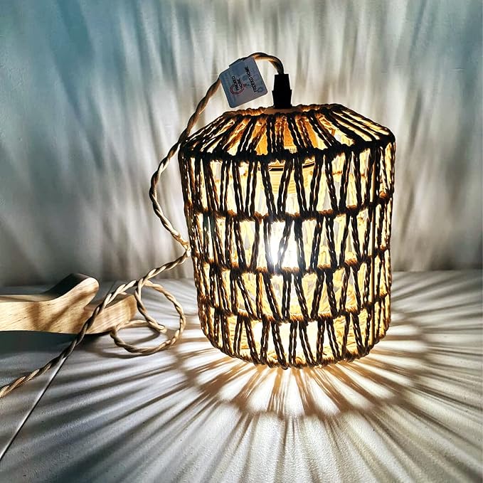 Frideko Plug in Wall Sconces Set of Two Hand Woven Lamp - Image 7