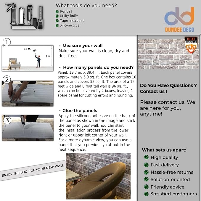 Dundee Deco 3D Wall Panels Faux Brick - Image 8