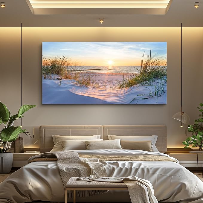 Wall Art For Living Room Large Size Wall Decorations Pictures Blue Sun Beach - Image 7