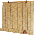 Outdoor Reed Roller Blinds, Retro Bamboo Roller Blinds, Anti-UV and Waterproof by Qicailife-US