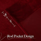 NICETOWN 90 inch Long Red Velvet Textured Thermal Curtains Draperies - Image 9