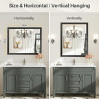 Briivue 40x32 Inch Black Bathroom Mirror - Image 6