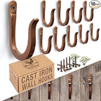 Antique Copper Railroad Spike Cast Iron Hooks Handmade Blacksmith, Wall Mounted by MyFancyFarmhouse