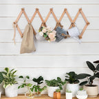SCUNDA Wall Rack with 16 Hooks, Wooden Wall Expandable Coat Rack - Image 7