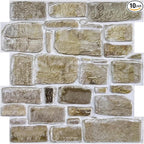 COMSTICKC 3D Faux Stone Peel and Stick Wall Panel, Faux Brick Wall Panels by COMSTICKCDECOR